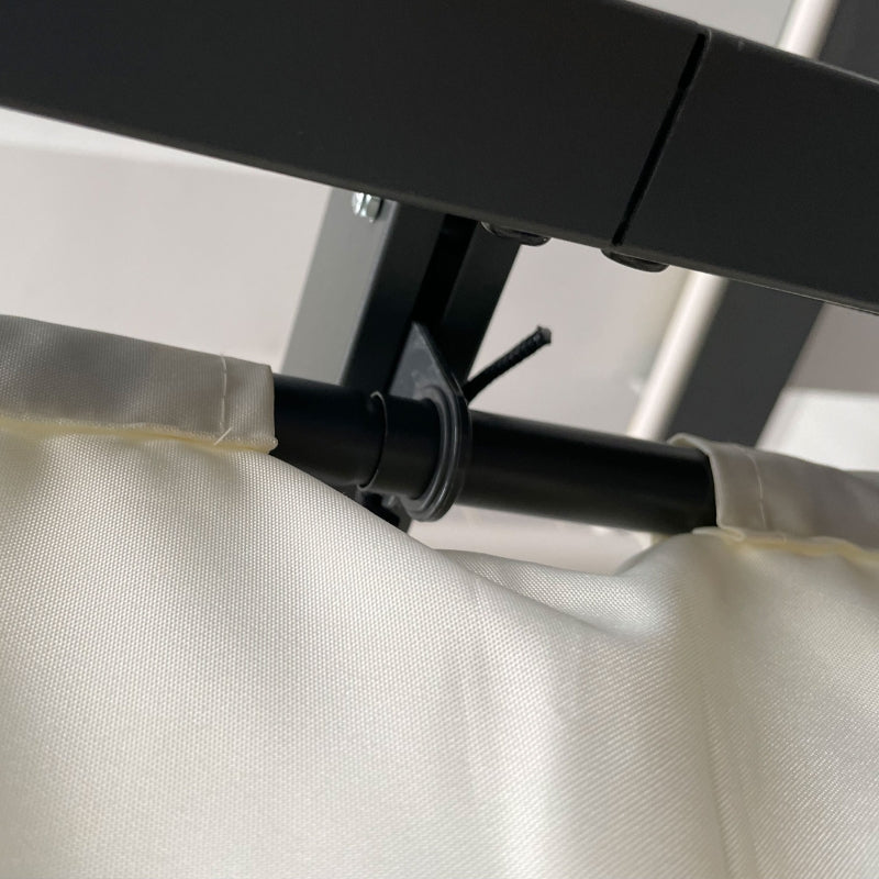 4m x 3m Metal Pergola – Dark Grey Frame with Beige Canopy Roof