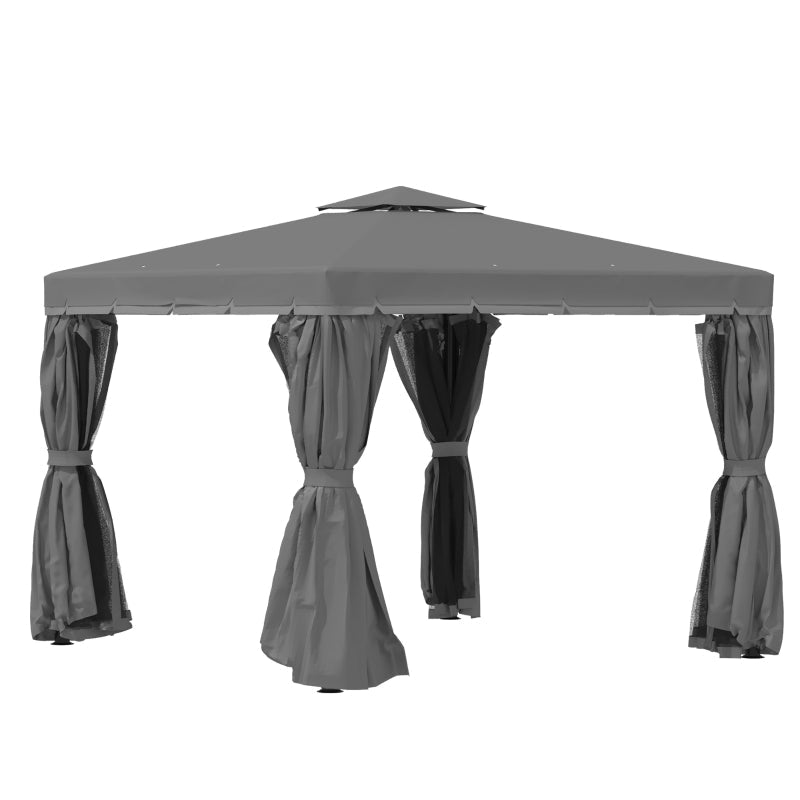 3m x 3m Grey Gazebo With Aluminium Frame