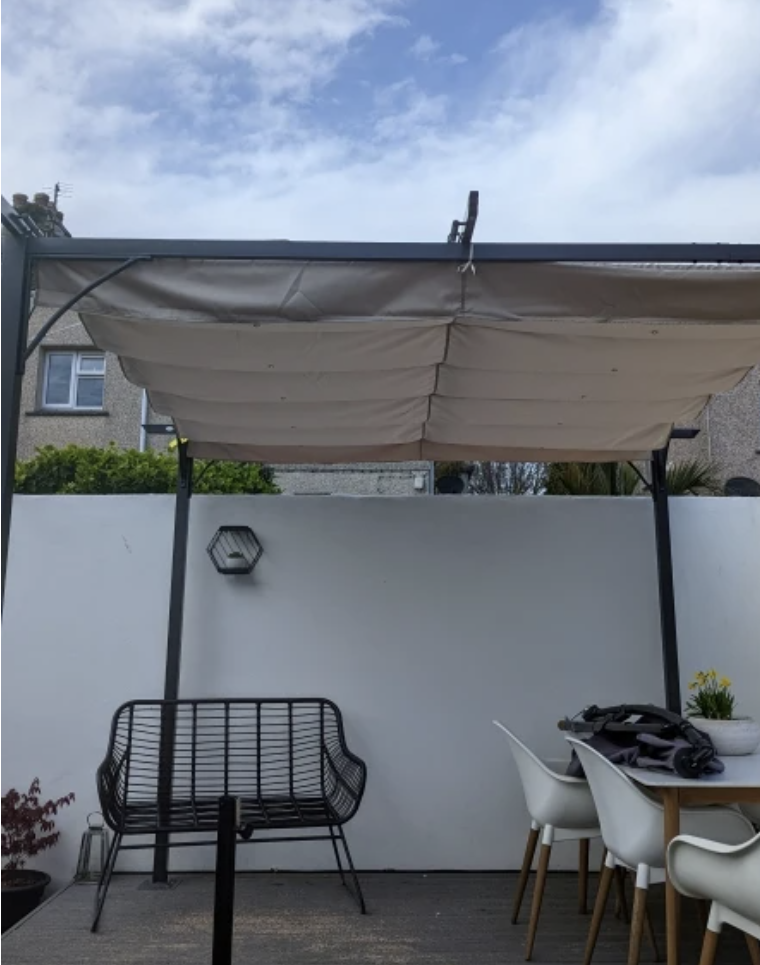 3m x 3m Steel Pergola with Retractable Shade Canopy – Outdoor Cover