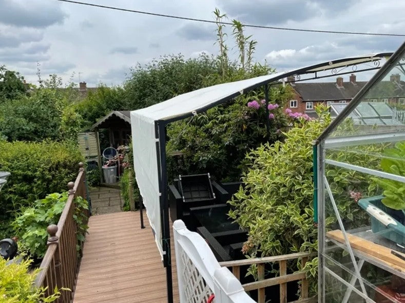 3m x 2.5m Wall Mounted Metal Pergola – Outdoor Patio Shelter