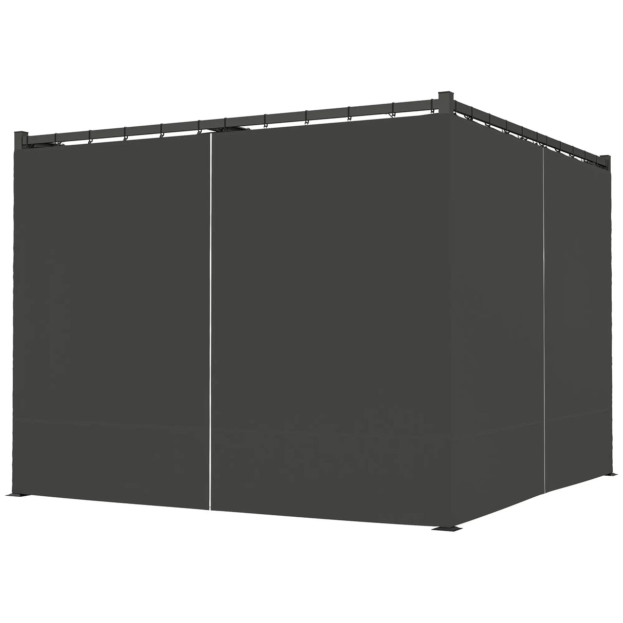 3m x 3m Retractable Pergola with Curtains – Charcoal Patio Shelter