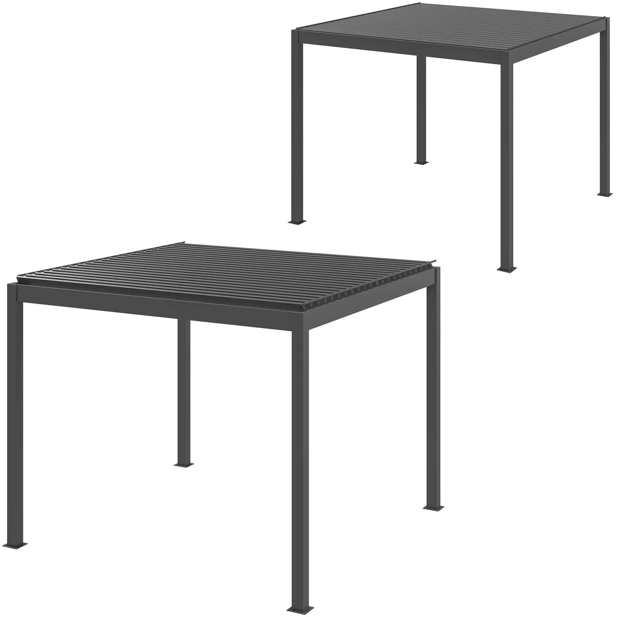 3m x 3m Electric Louvered Aluminium Pergola – Remote Control Roof, Built-In LED Lights, Integrated Drainage, UV & Water Resistant Hardtop Gazebo