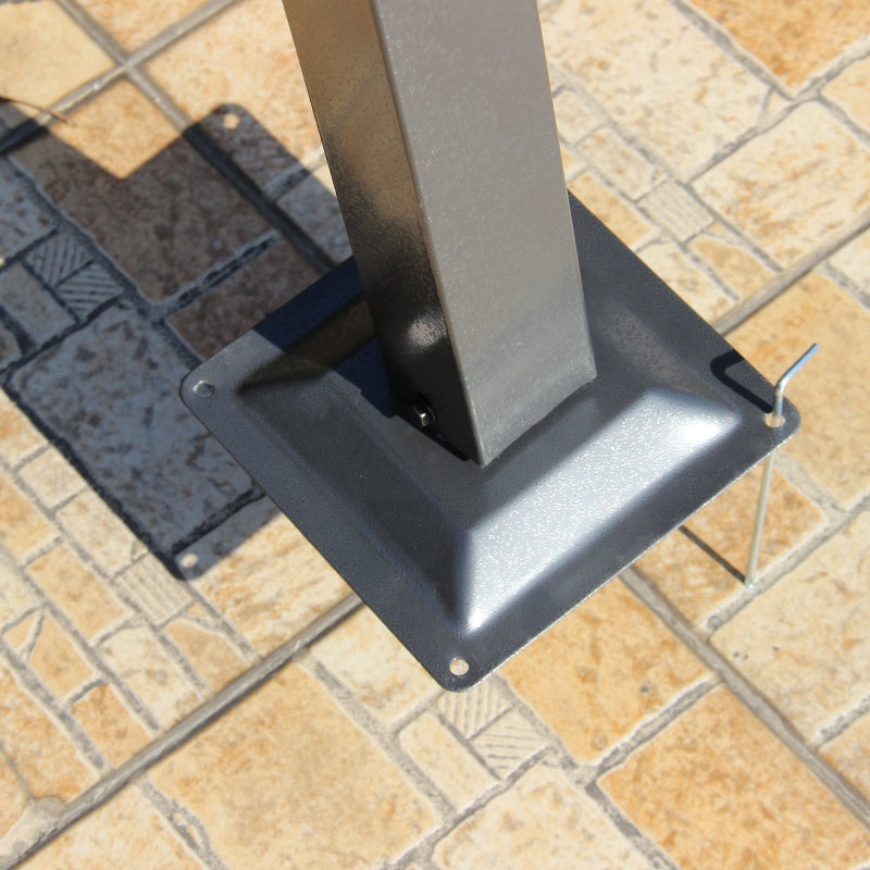 3.5m x 3.5m Metal Pergola – Grey Patio Shelter with Open Roof