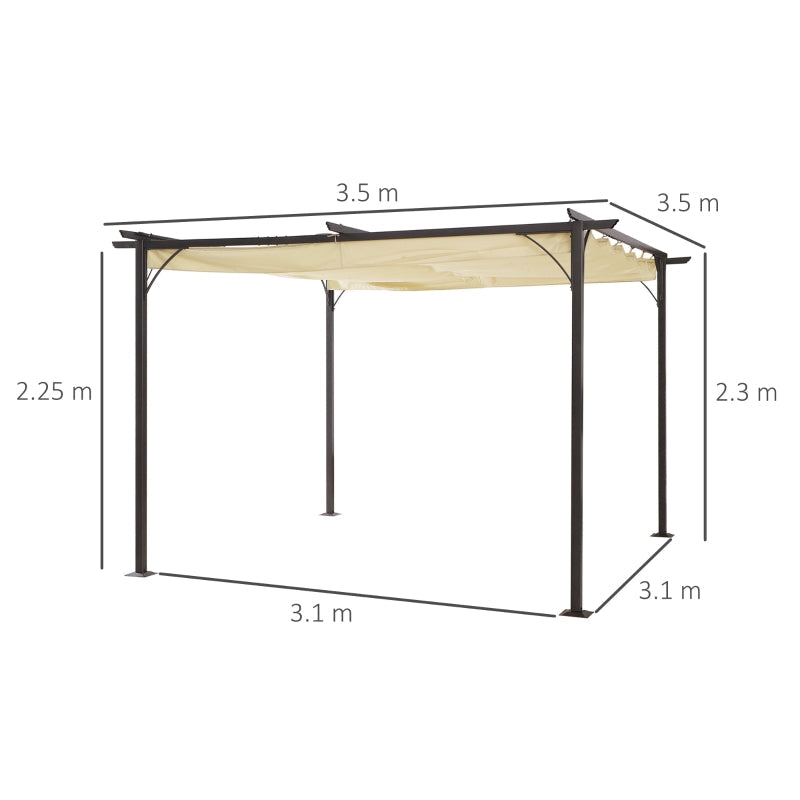 3.5m x 3.5m Metal Pergola Marquee – Large Outdoor Event Canopy