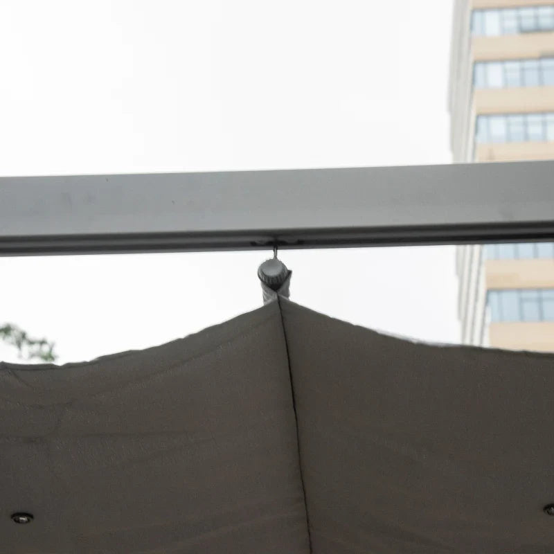 3m x 3m Aluminium Gazebo – Grey Retractable Canopy Roof, Outdoor Patio Shade Shelter