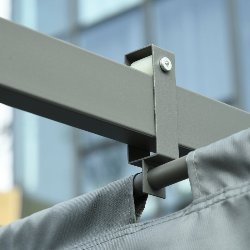 3.6m x 3m Aluminium Pergola – Retractable Roof & Curtains