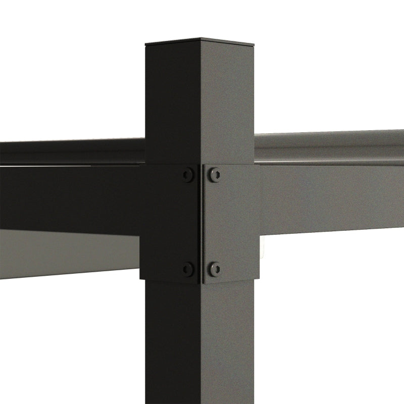 3m x 3m Retractable Garden Pergola – Grey Canopy Roof with Magnetic Fixing System, Outdoor Patio Shade Shelter