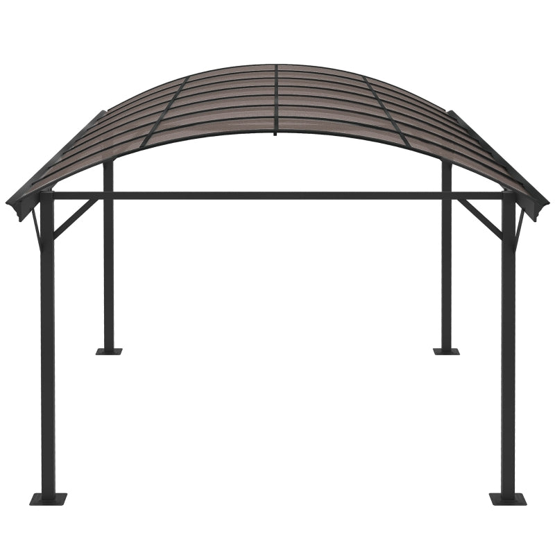 5m x 3m Aluminium Hardtop Gazebo – Brown Polycarbonate Roof Shelter