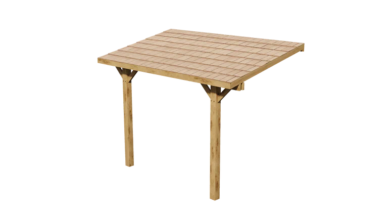 Oak Lean-To Gazebo with Cedar Shingle Roof