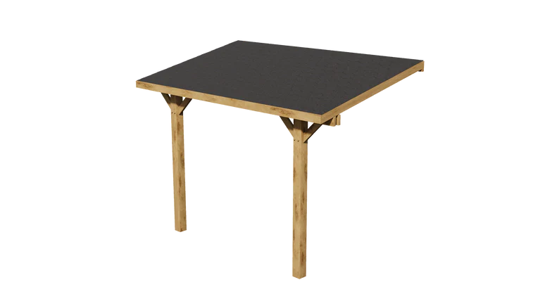 Oak Lean-To Gazebo with Katepal Black Shingle Roof