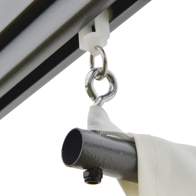 3m x 3m Lean-To Pergola – Cream Roof with Grey Frame Garden Shade