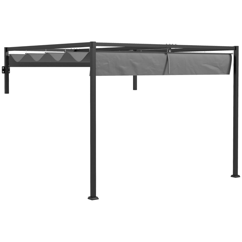 2m x 3m Lean-To Pergola – Dark Grey Wall Mounted Patio Cover