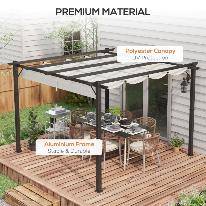 3m x 3m Aluminium Pergola Gazebo – Light Grey Canopy Awning, Outdoor Garden Sun Shade Shelter for BBQ & Patio