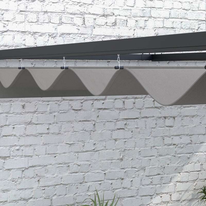 2m x 3m Lean-To Pergola – Dark Grey Wall Mounted Patio Cover