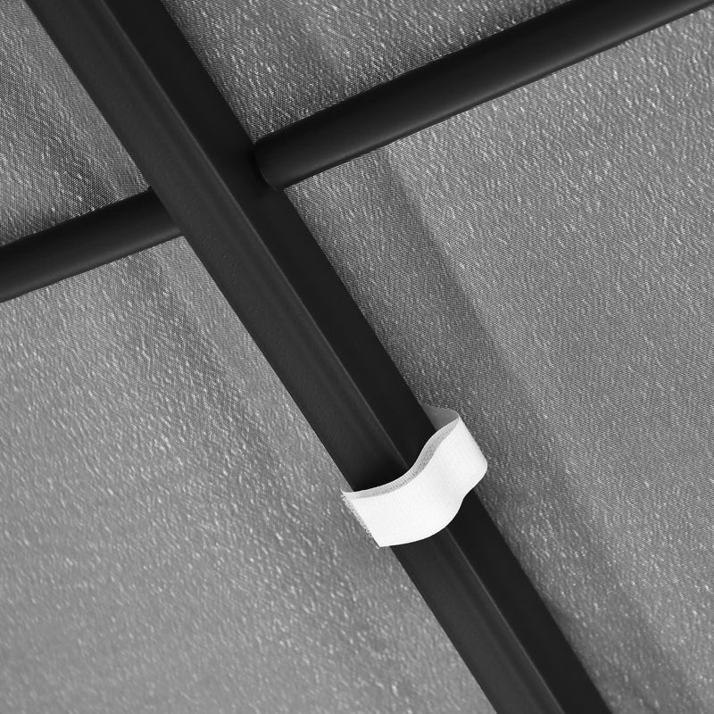 4m x 3m Curved Roof Metal Pergola β Grey Outdoor Patio Shelter