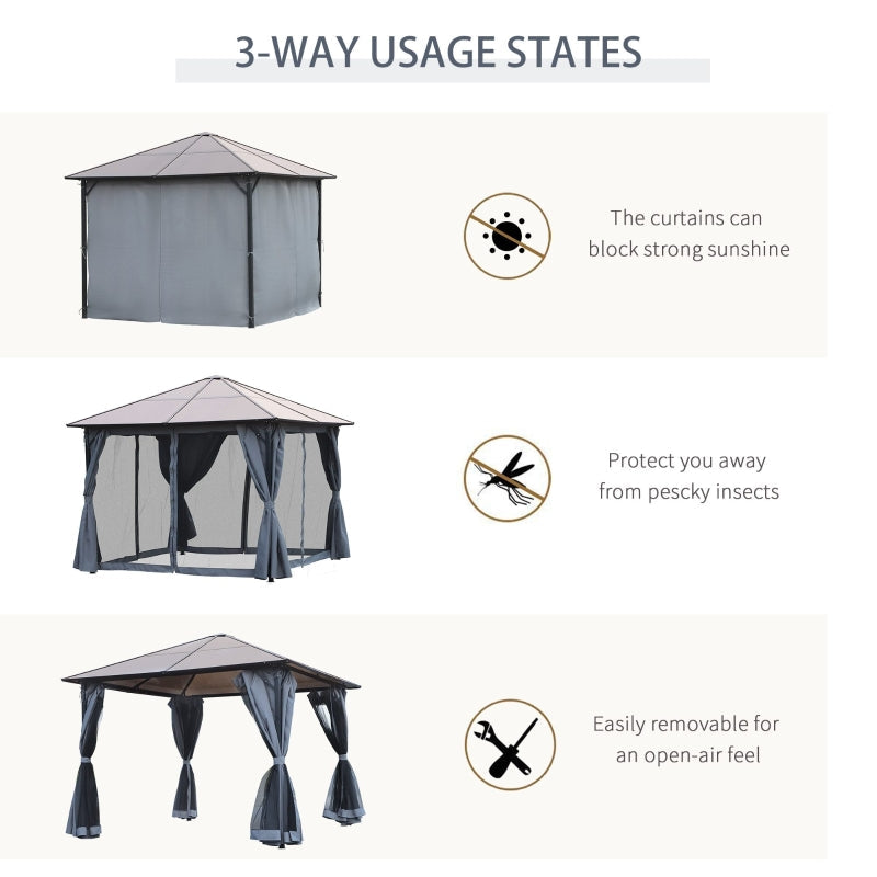3m x 4m Aluminium Hard Top Gazebo