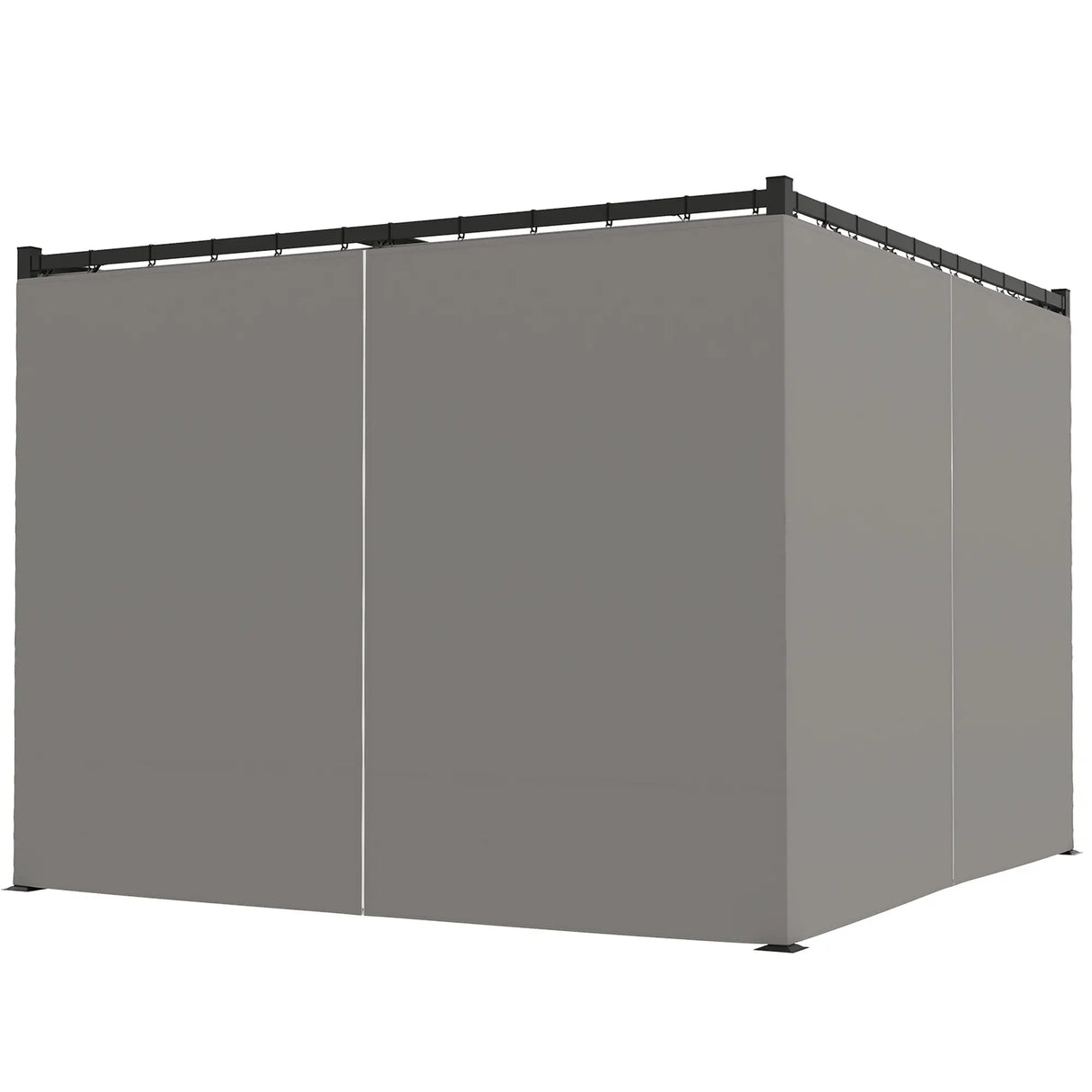3m x 3m Pergola Canopy with Grey Curtains – Includes 8 Expansion Screws, Outdoor Patio Shade Shelter