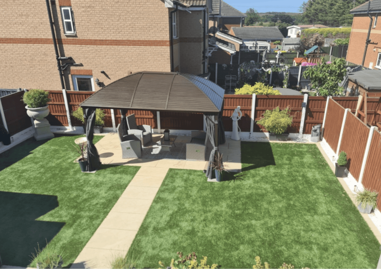 Brown Steel Hardtop Gazebo With Curtains and Netting - Trade Warehouse