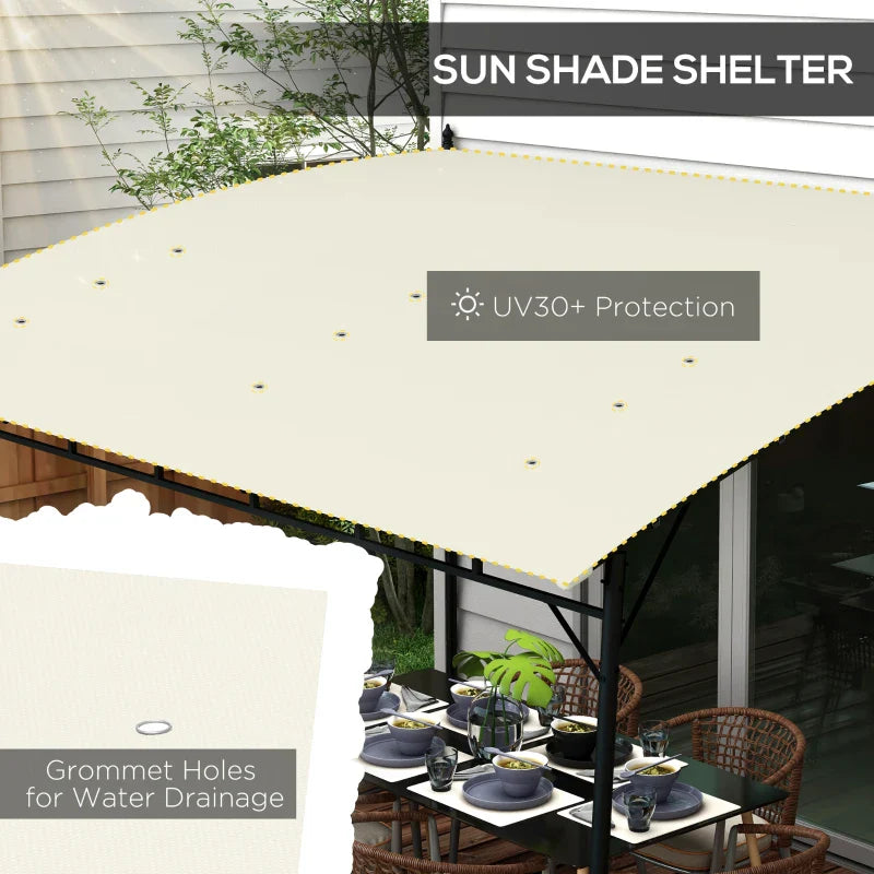 3m x 4m Metal Frame Pergola – Cream Outdoor Garden Canopy Roof, Freestanding Patio Shade Shelter