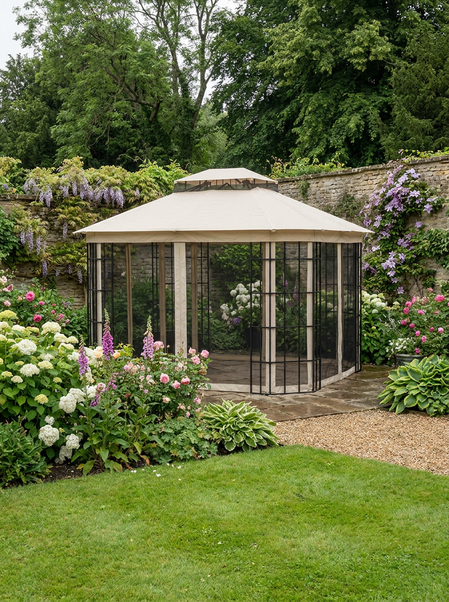 3.7m x 3m Circular Hardtop Gazebo