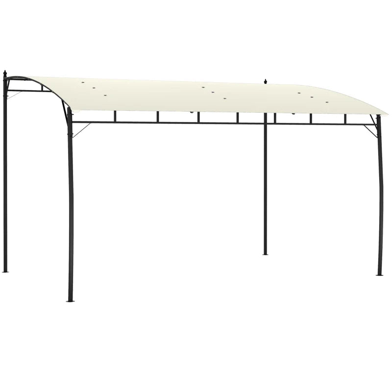 3m x 4m Metal Frame Pergola – Cream Outdoor Garden Canopy Roof, Freestanding Patio Shade Shelter