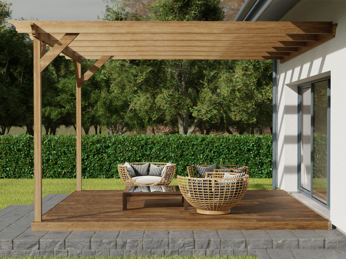 Wall Mounted Pergola and Decking Kit Champion Design