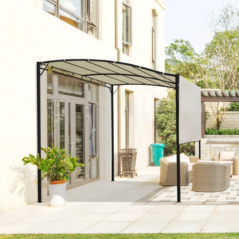 3m x 2.5m Wall Mounted Metal Pergola – Outdoor Patio Shelter