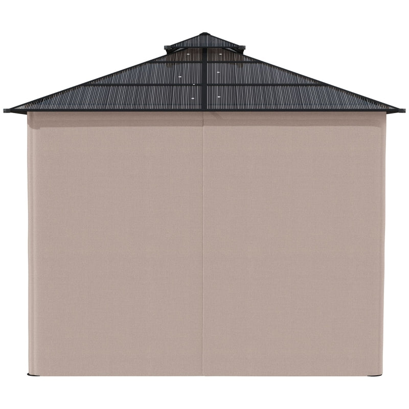 SunnyPlex DualCanopy: 3x3m Steel-Framed Outdoor Garden Gazebo with Protective Polycarbonate Roofing - Trade Warehouse