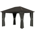Dark Grey 3.6m x 3m Aluminium Frame Hardtop Gazebo with Accessories