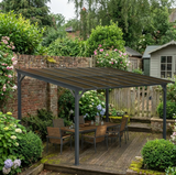 3m x 4.3m Metal Pergola – Waterproof Polycarbonate Roof UPF50+, Outdoor Patio Garden Shade Shelter