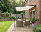 3m x 3m Lean-To Pergola – Cream Roof with Grey Frame Garden Shade