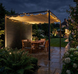 2.8m x 3m Metal Pergola – Retractable Canopy Roof Patio Cover