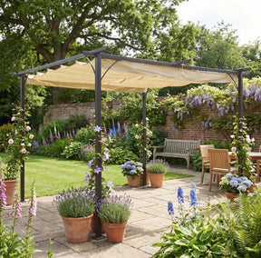 3.5m x 3.5m Metal Pergola Marquee – Large Outdoor Event Canopy