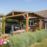 Wooden Apex Gazebo with Treated Featheredge Roof - Classic Garden Gazebo (No Overhang)