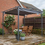 3m x 3m Metal Patio Gazebo – Grey Canopy Roof Outdoor Shelter
