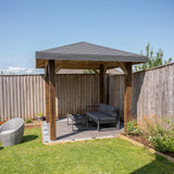 Wooden 4 Pitch Gazebo with Katepal Grey Shingle Roof - Premium Weatherproof Garden Gazebo
