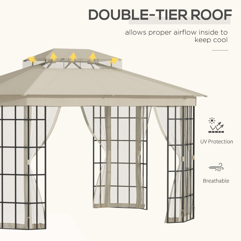 3.7m x 3m Circular Hardtop Gazebo