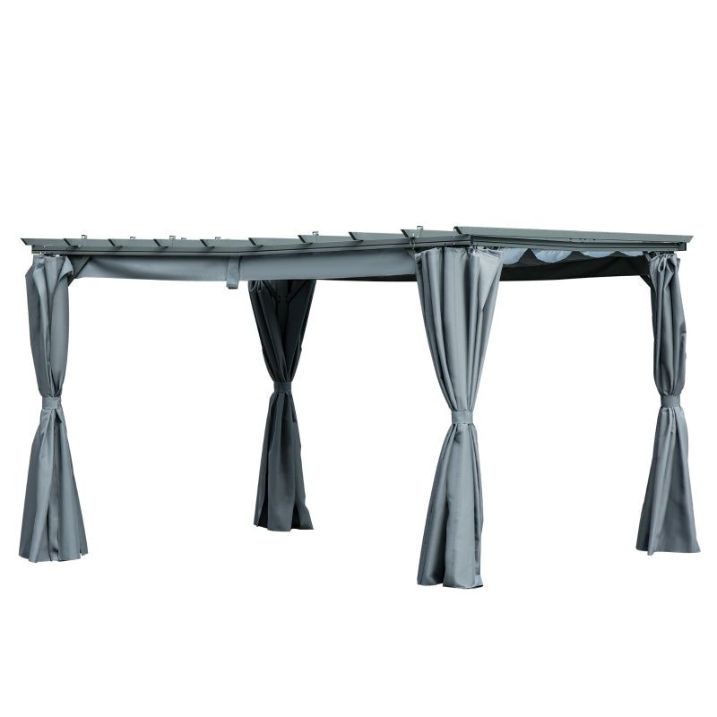 3.6m x 3m Aluminium Pergola – Retractable Roof & Curtains