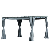 3.6m x 3m Aluminium Pergola – Retractable Roof & Curtains