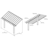 Planed Larch Lean-To Pergola with Clear Roof - Premium Wall-Mounted Garden Pergola