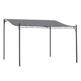 4m x 3m Curved Roof Metal Pergola – Grey Outdoor Patio Shelter