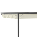 4m x 3m Garden Pergola – Beige Canopy Roof Outdoor Shade Cover