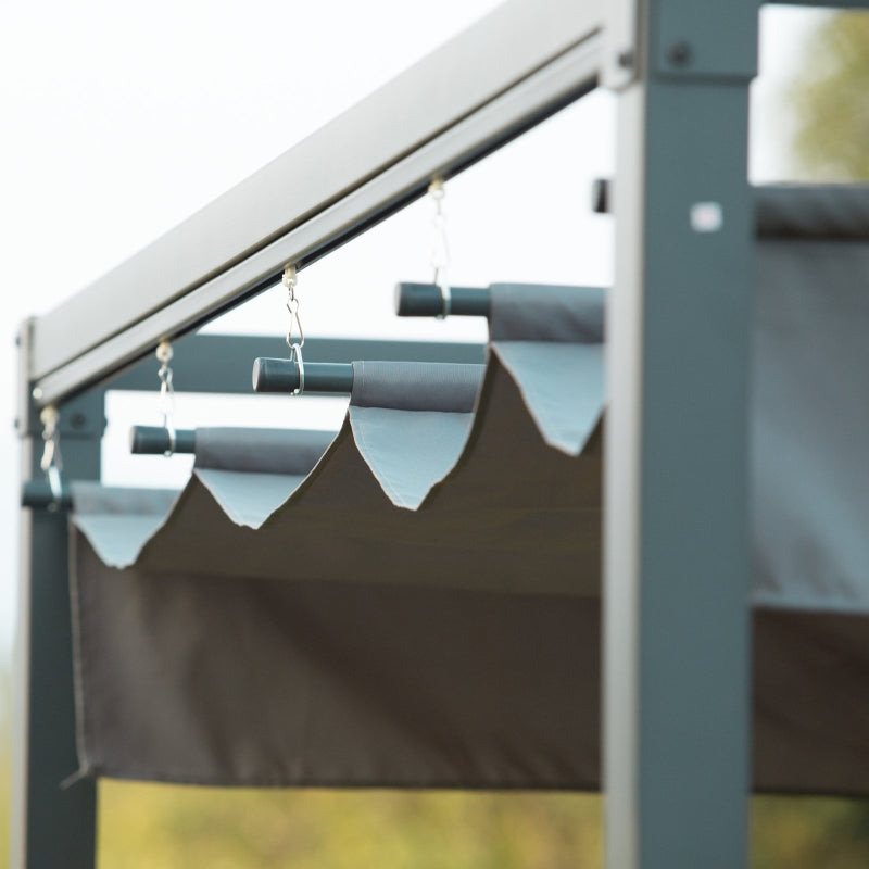 3m x 2m Grey Metal Pergola – Outdoor Patio Shade Shelter