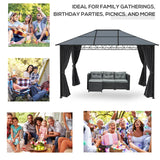 3m x 4m Grey Hardtop Gazebo With Steel & Aluminium Frame