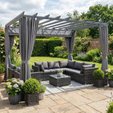 3.6m x 3m Aluminium Pergola – Retractable Roof & Curtains
