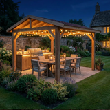 Planed Cedar Pergola with Katepal Red Shingle Roof – No Overhang Design