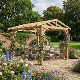 Cedar Pergola with Open Roof – No Overhang Design