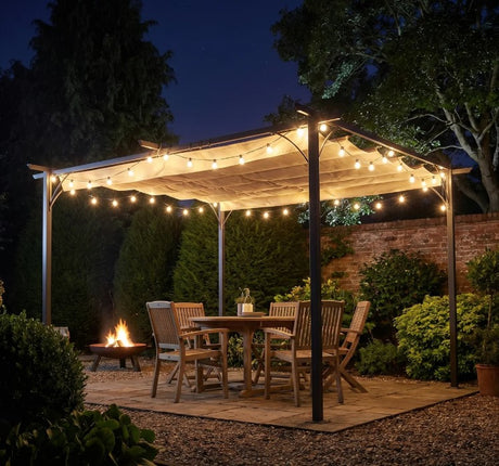 3.5m x 3.5m Metal Pergola Marquee – Large Outdoor Event Canopy