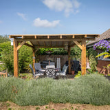 Wooden Apex Gazebo with Treated Featheredge Roof - Classic Garden Gazebo (No Overhang)