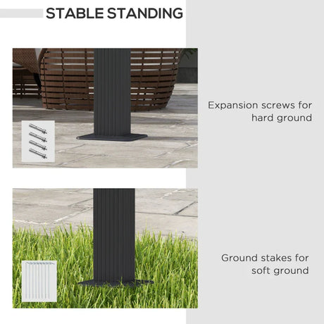 3m x 4m Aluminium Retractable Pergola – Dark Grey Outdoor Patio Garden Shade Shelter